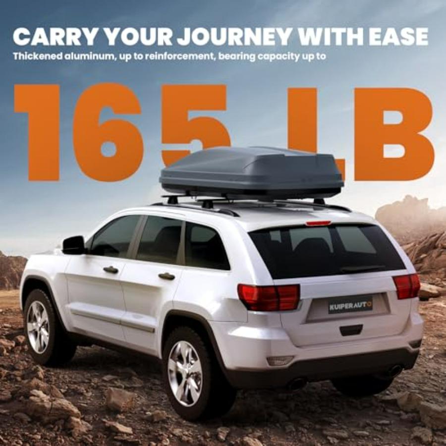 165lbs Aluminium Takräcke Tvärbalkar Kompatibel för 2011-2021 Jeep Grand Cherokee med Spårade Sidoprofiler Takbagagebärare