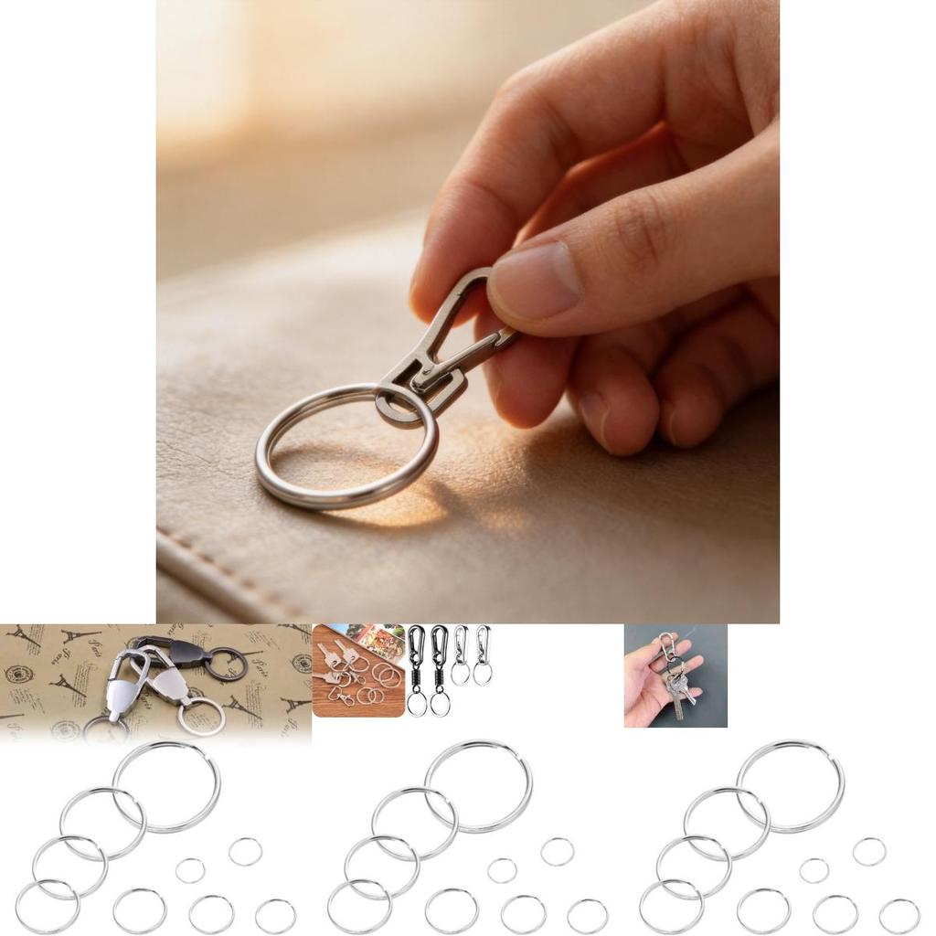 Metal Keychain Rings With Double Loop Nickel Finish For Key Holder Collection