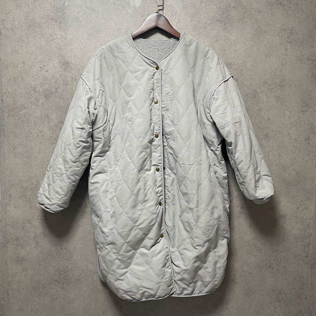 earth music&ecology quilted jacket reversible