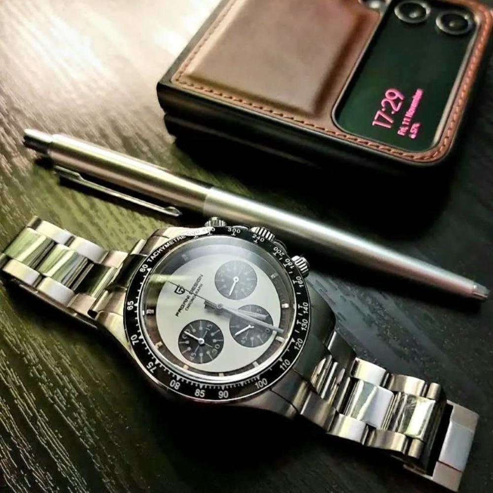 PAGANI DESIGN 39.5MM Quartz Men Watch Casual Business Multi Time Zone Stainless Steel Sapphire Glass Chronograph Watches for men