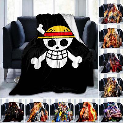 Anime One Piece 3D tištěná flanelová deka Pohovka Povlak na přikrývku Cestovní Dětské povlečení Plyšová flanelová deka