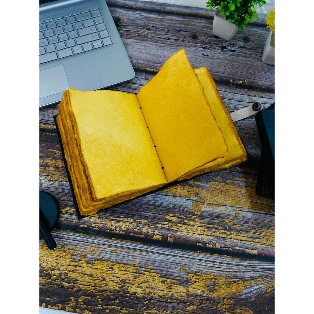 Leather Journal Notebook - Sketchbook Diary Book of Shadow Spell Book Handstitched Writing Journal with Colorful Paper Gift for Women