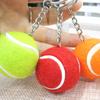 Key Ring Soft Lovely Flocking Mini Sport Ball Tennis Keychain for Kids