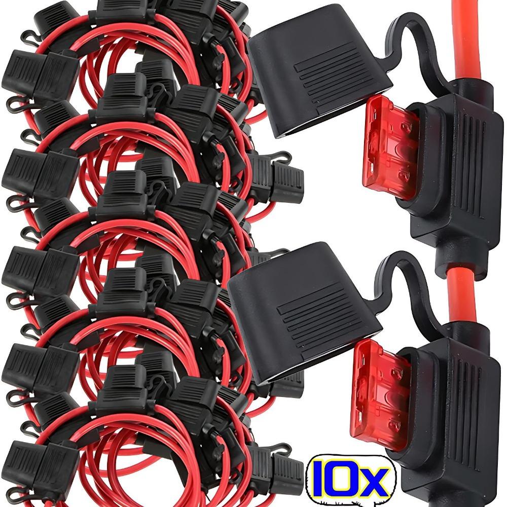 32V Car In Line Fuse Holder ATC ATO Blade Fuse Socket Wire Harness Cable Circuit Protection Box for Auto LED Light Fan Repair Fuses4