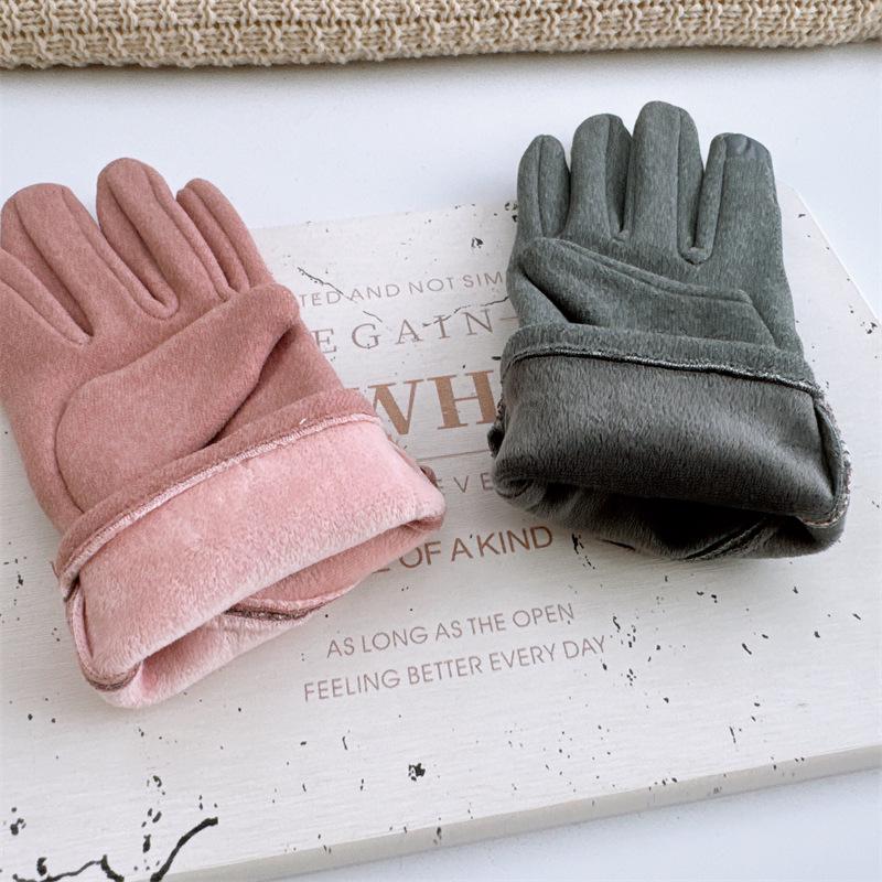 Women's Winter Touchscreen Gloves with Fur Ball - Rabbit Flannel, Warm and Stylish, Korean Style