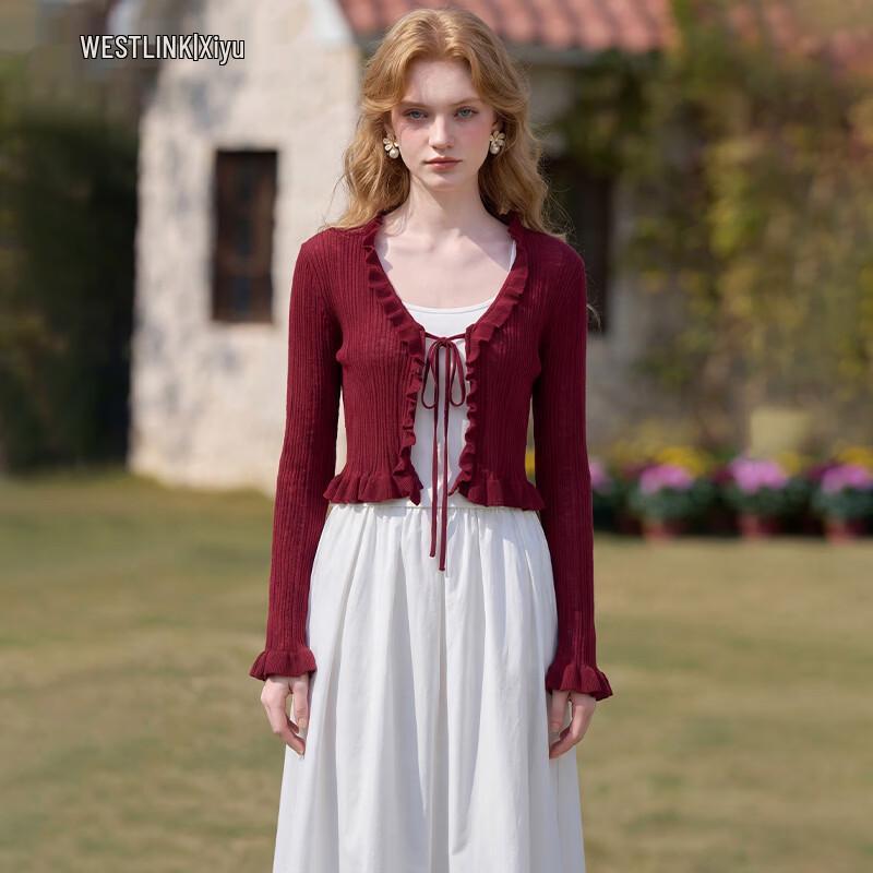 Westlink French Style Knit Shawl Cardigan M