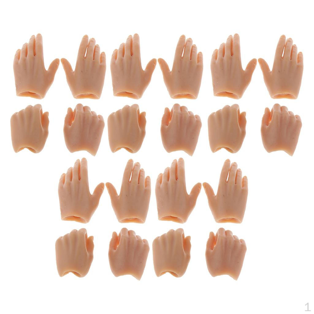 

10 пар 1:Набор из 6 женских подвижных кистей для 12-дюймового экшн-тела для DIY