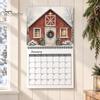 Large Grid Schedule Organizer 2027 Farmhouse Wall Calendar, Vintage Thick Paper Monthly Planner Gift for Cow Lovers 12 Month Hanging Home Organization