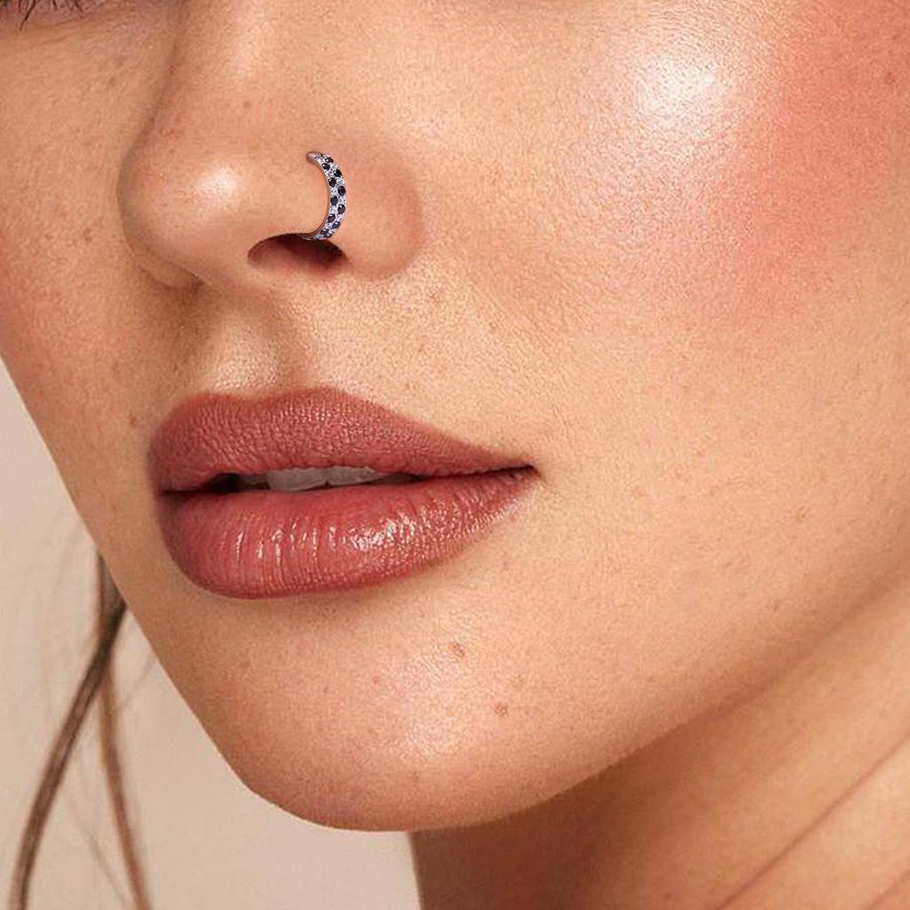 ASTM F136 G23 Titanový Piercingový Kroužek do Nosu Clicker Kroužek pro Chrupavku Helix Kroužkové Náušnice Zirkonový Nosní Labret Náušnice do Ucha Tělo