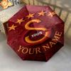 1 PC Automatic Folding Umbrella - Galatasaray S Custom Name Pattern, Portable & Foldable Design with 8 Ribs, Christmas Birthday Gifts
