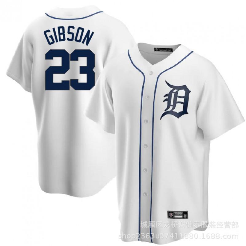 Detroit Tigers MLB Baseball Jersey Gibson Cabrera Baez Embroidered Sports