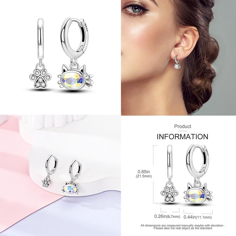 Fashion 925 Silver Luminous Shell Earrings For Women Pave CZ Heart Shape Star Moon Hoop Earrings Engagement Wedding Jewelry