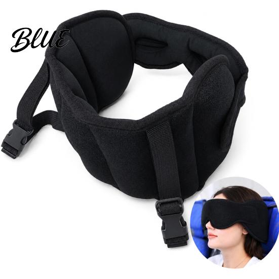 Comfortable Sleep Aid for Home Travel Pillow Airplanes 360 Degree Airplane Head Strap with 3D Eye Cushion System Long Flights Sleeping No