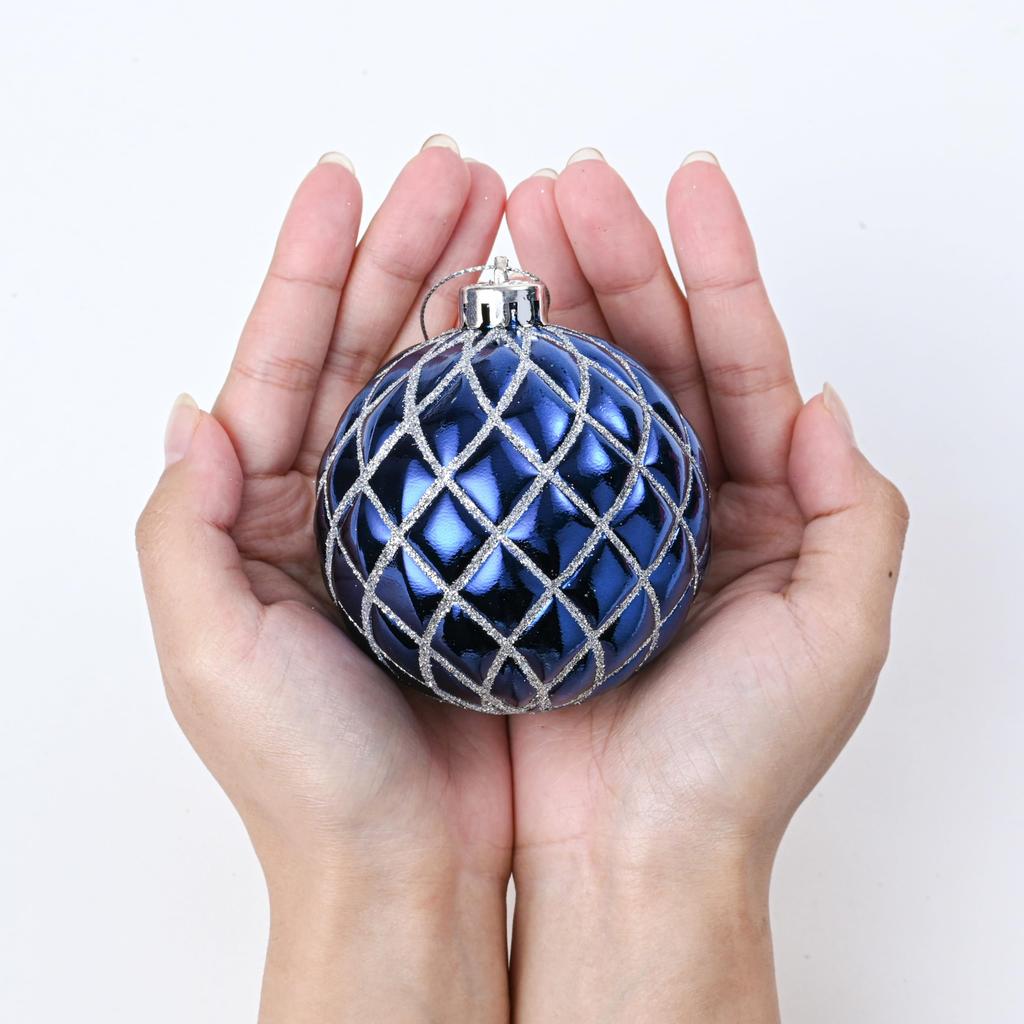 Valery Madelyn Christmas Christmas Tree Pack of Silver and Blue Christmas Ball Stylish and Popular Trendy Christmas Tree Decorations Ornaments,