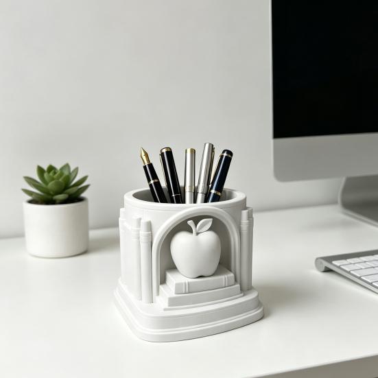 3D Printed Apples Pen Holder Roman Arch Design PLA Desk Organizer
