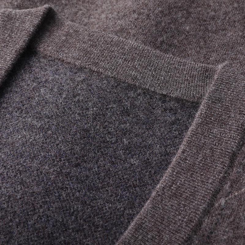 Hengyuanxiang Herren 100% Wolle V-Ausschnitt Ärmellose Strickweste