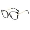 Trendy Oversized Square Glasses Frame Women Leopard Print Cat Eye Blue Light Blocking Eyewear Fashion Spectacle