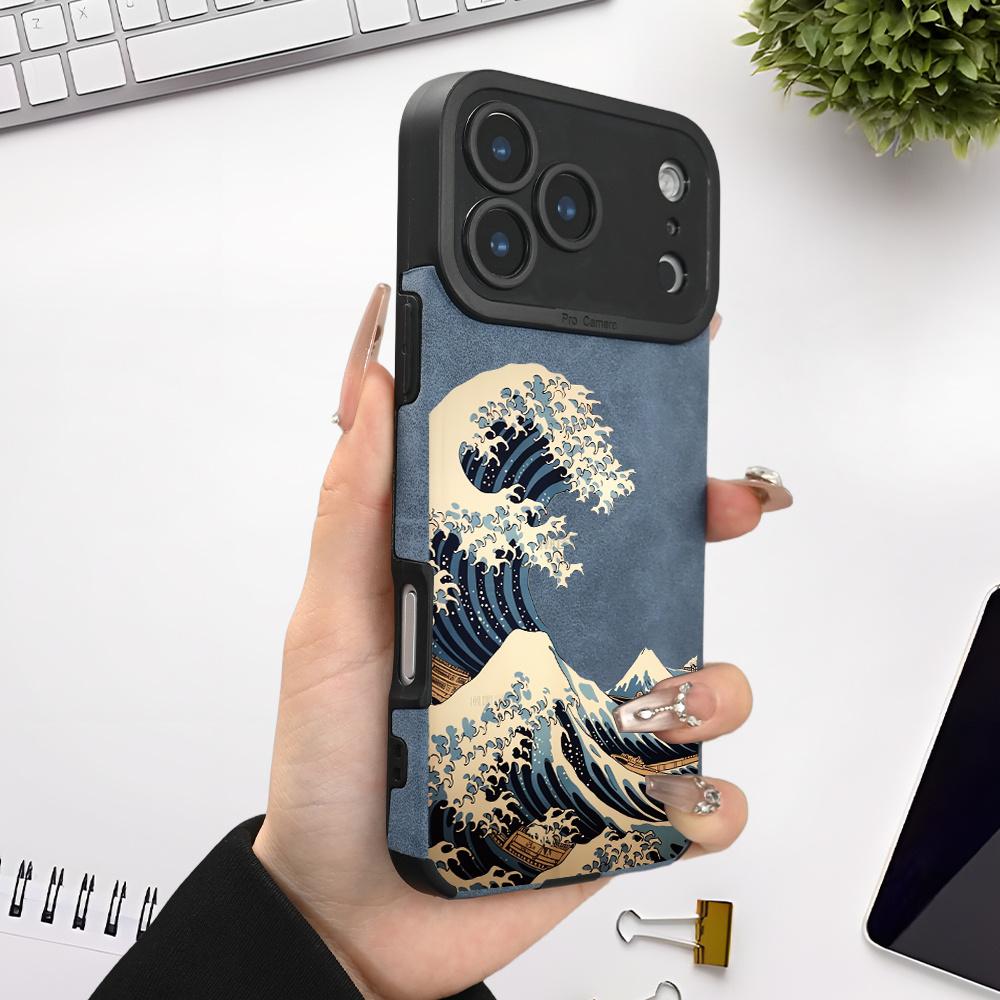 Aesthetic Wave Pattern Phone Case for iPhone 17, 16, 15, 14, 13, 12, 11 Pro/Max/Plus - Impact Resistant and Shockproof
