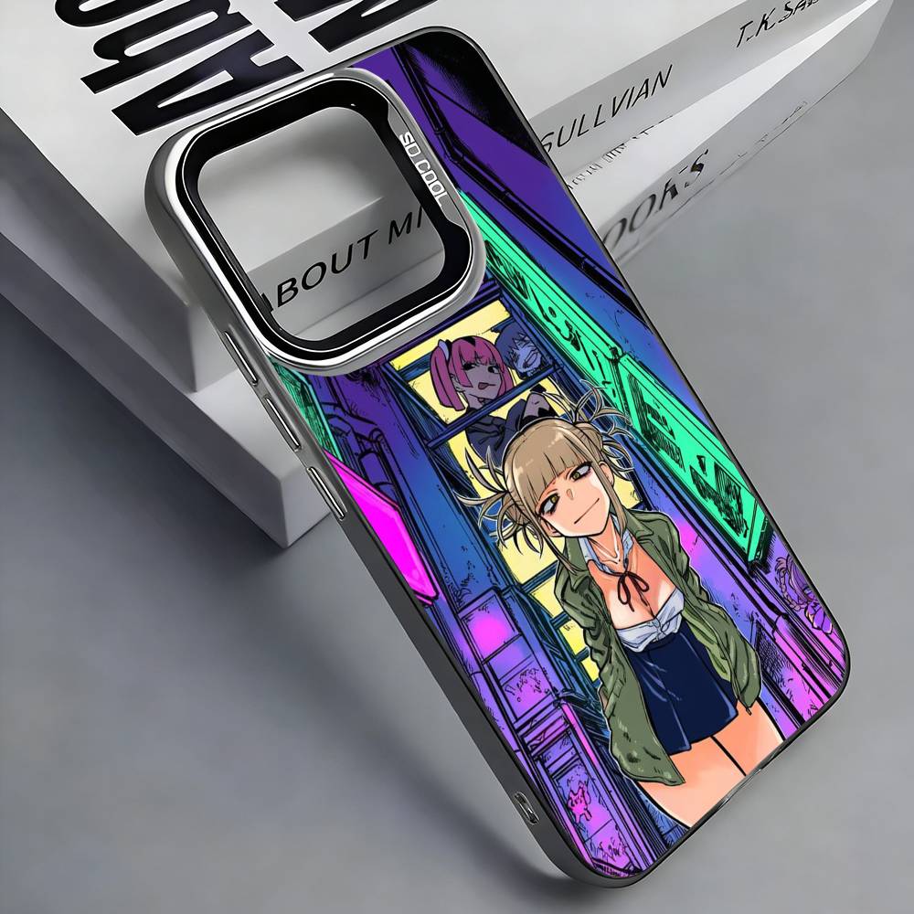 Anime H-Himiko T-Toga Phone Case For iPhone 17, 16,15,14,13,12,11 Plus,Pro Max, Colorful Silver Funda Cover