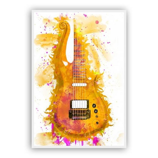 Modern Abstract Graffiti Various Guitars Posters and Prints Canvas Paintings Wall Art Pictures for Living Room Decor (No Frame)