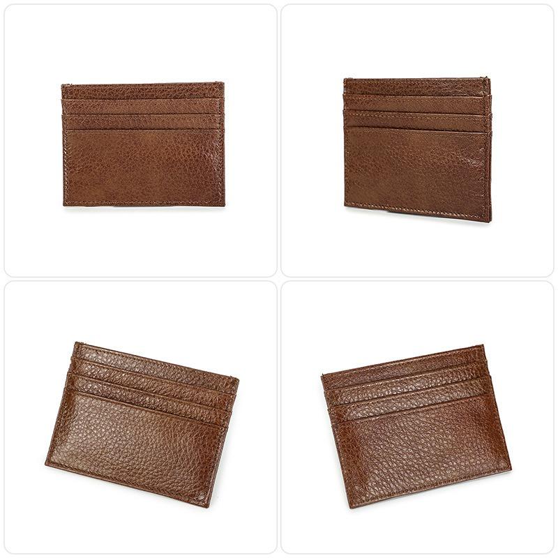 Card Case OEM Real Cowhide Card Clip Card Pack Thin Multi-card RFID Card Sleeve Generation