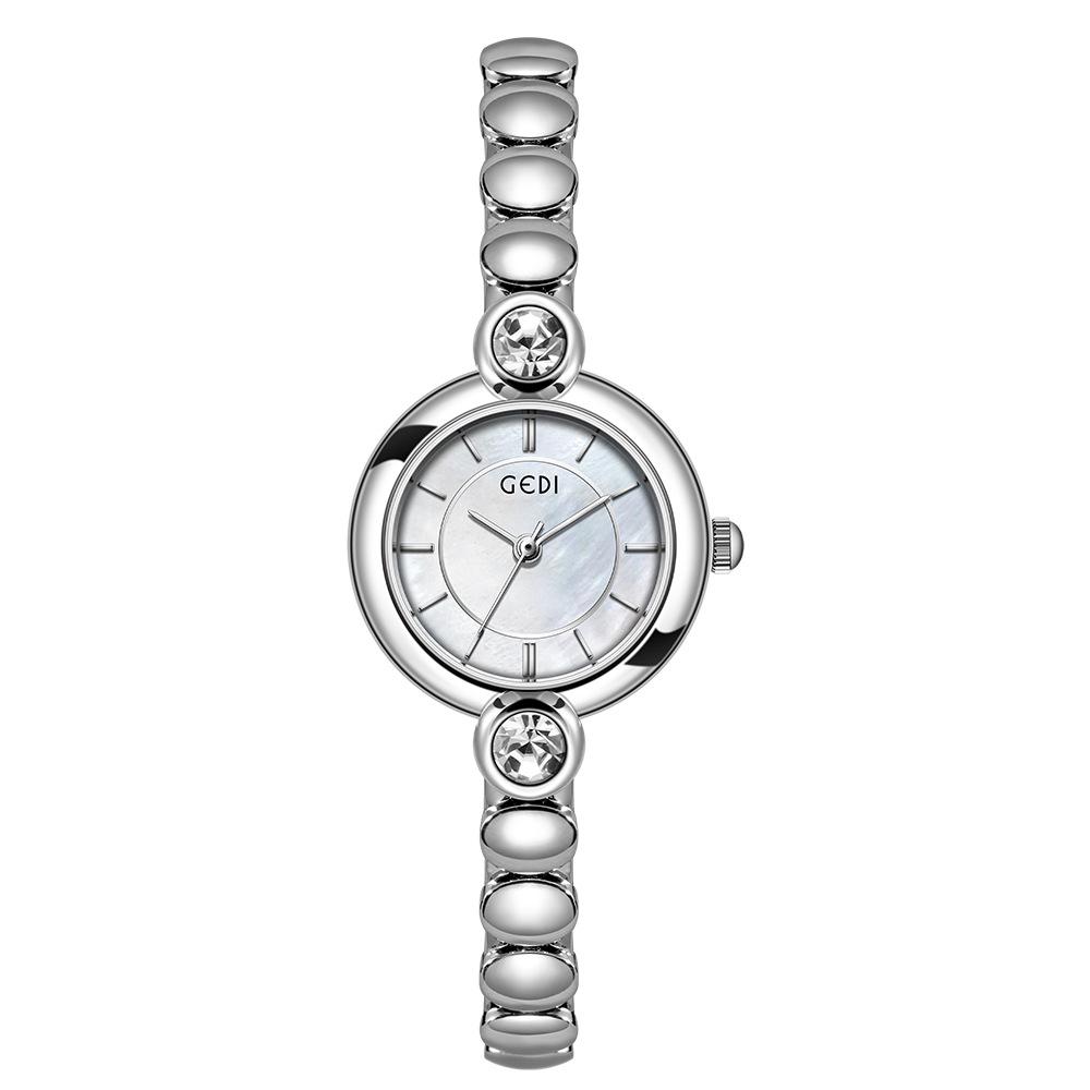 Gedi Luxury Mother-Daughter Mother-of-Pearl Quartz Watch with Alloy Bracelet – Waterproof and Exquisite Design