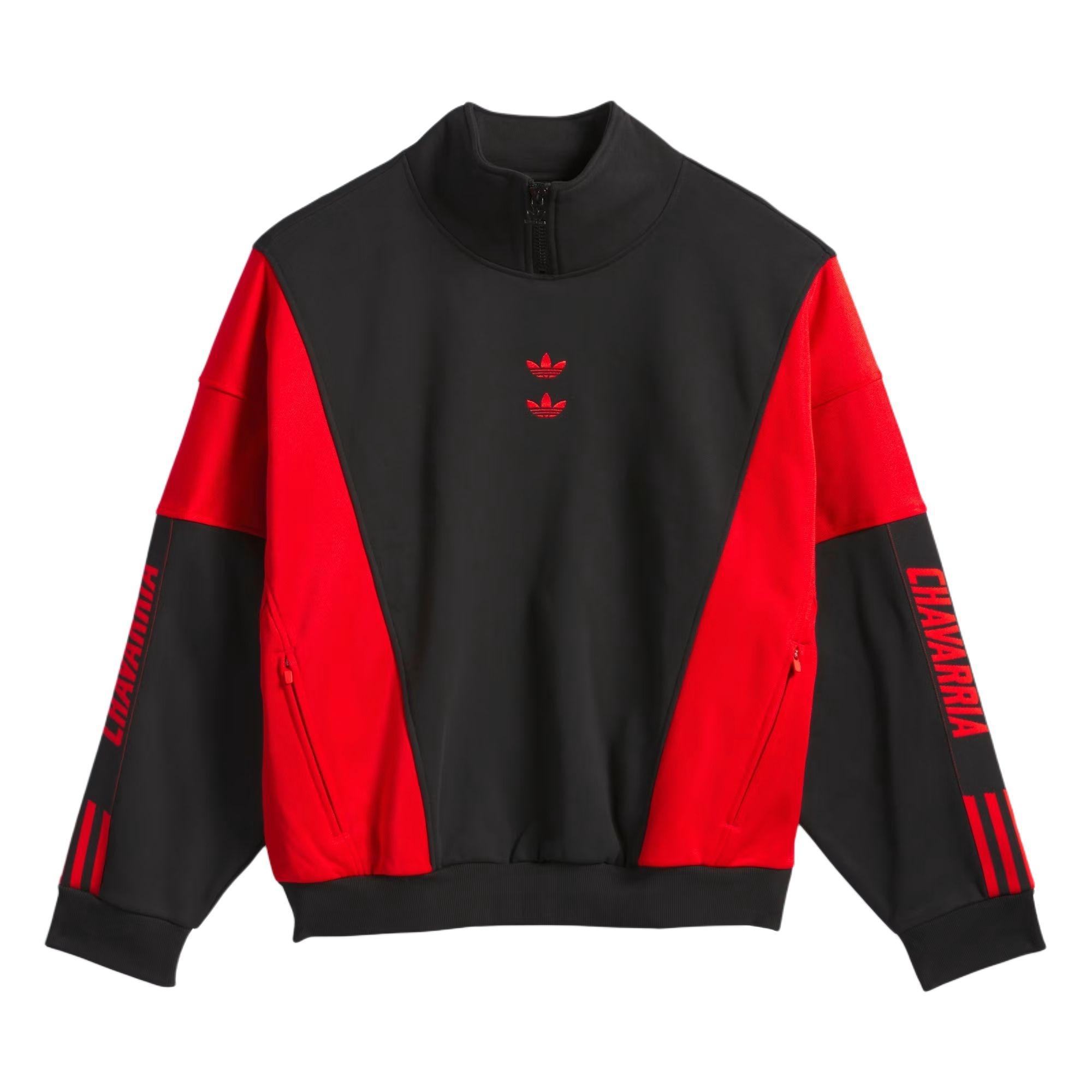 adidas x Willy Chavarria Watsonville Sweatshirt Black Red Men s KD9347 XS