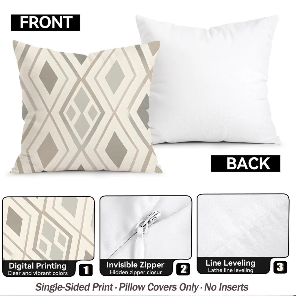 1pcs/4pcs Bohemian Light Brown Leaf Cushions Pillowcase Polyester Cushion Cover Throw Pillow Pillowcover Home Car Sofa Decor