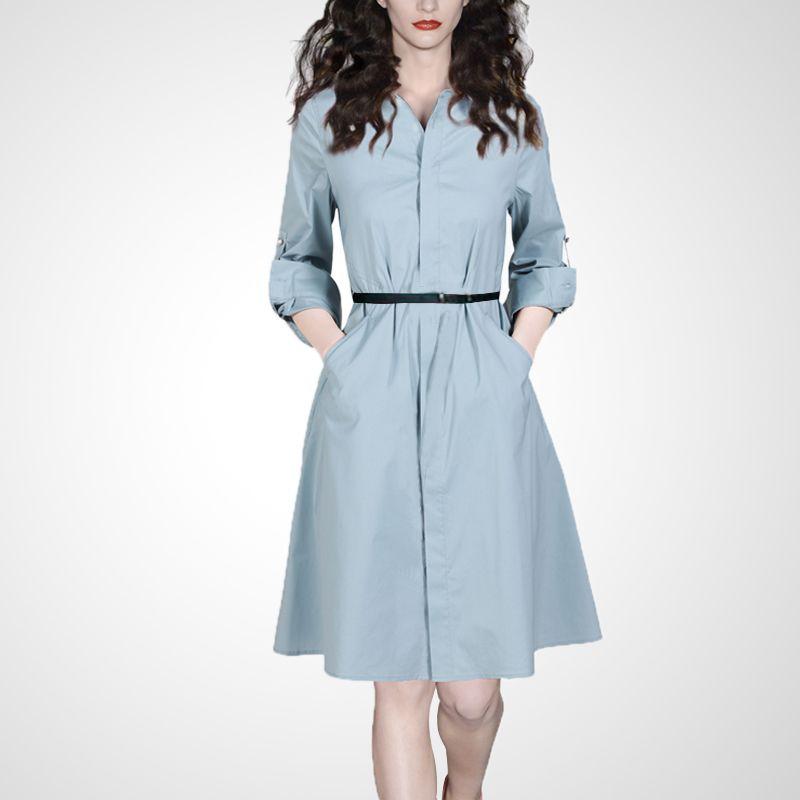 

Polo Fashion Fitted Waist Figure Flattering Shirt Dress