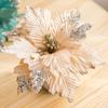 Beautifully Crafted Poinsettia Glitter Artificial Flowers for Christmas Tree