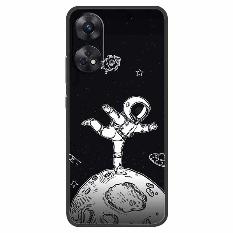 Case For Oppo Reno 8T Cover Black Silicone Soft Phone Back Cases for Oppo Reno8 T 4G Fundas Reno8T CPH2481 6.43" Lovely Fundas