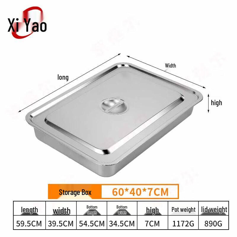 Xiyao Stainless Steel Food Freezer Storage Box with Lid