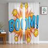 Comic Art Boom Star Voile Curtains Kitchen Living Room Bedroom Decoration Chiffon Tulle Window Treatment Light Filtering Made Of Polyester Area Decor