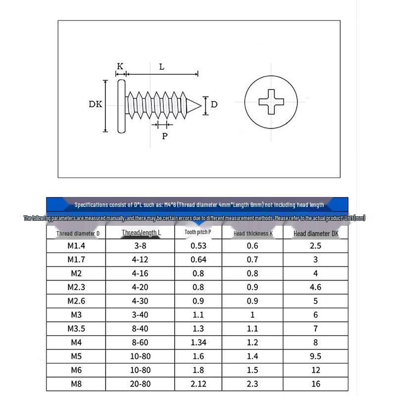 Large Flat Head Black Hardened Carbon Steel Self-Tapping Screw