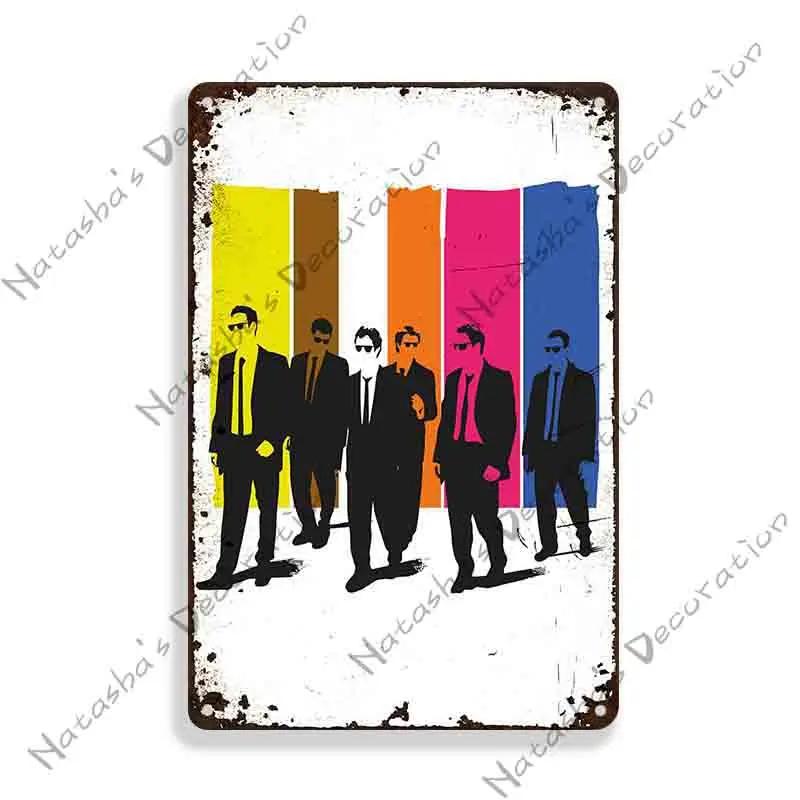 Reservoir Dogs Poster Klassischer Film Metallposter Vintage Metallschild Bar Zuhause Garage Wanddeko Metallplakette Industrielle Deko