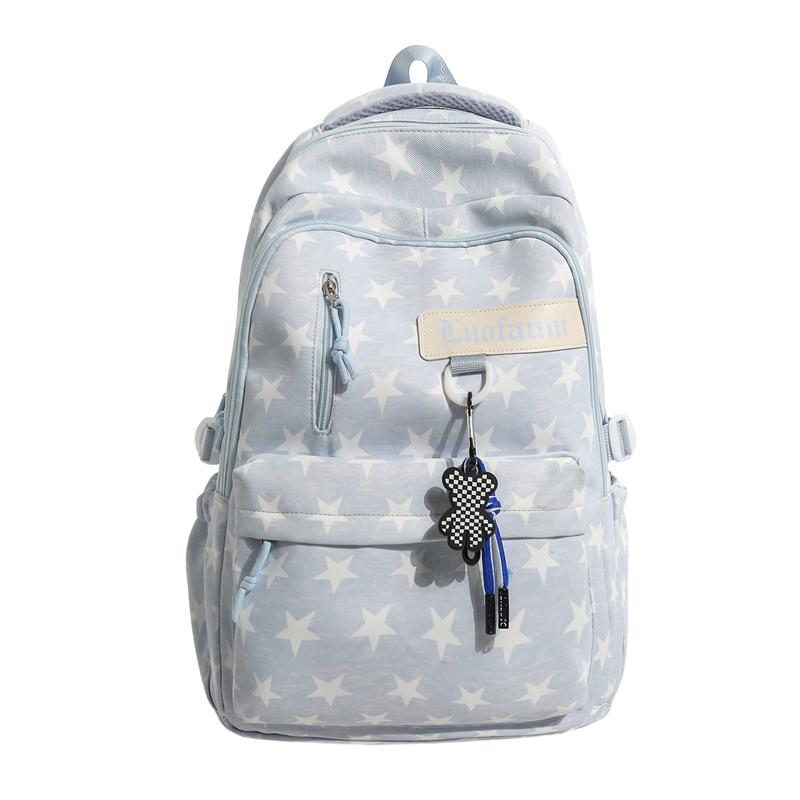 College Style Student Schoolbag Star Printed Large Capacity Backpack