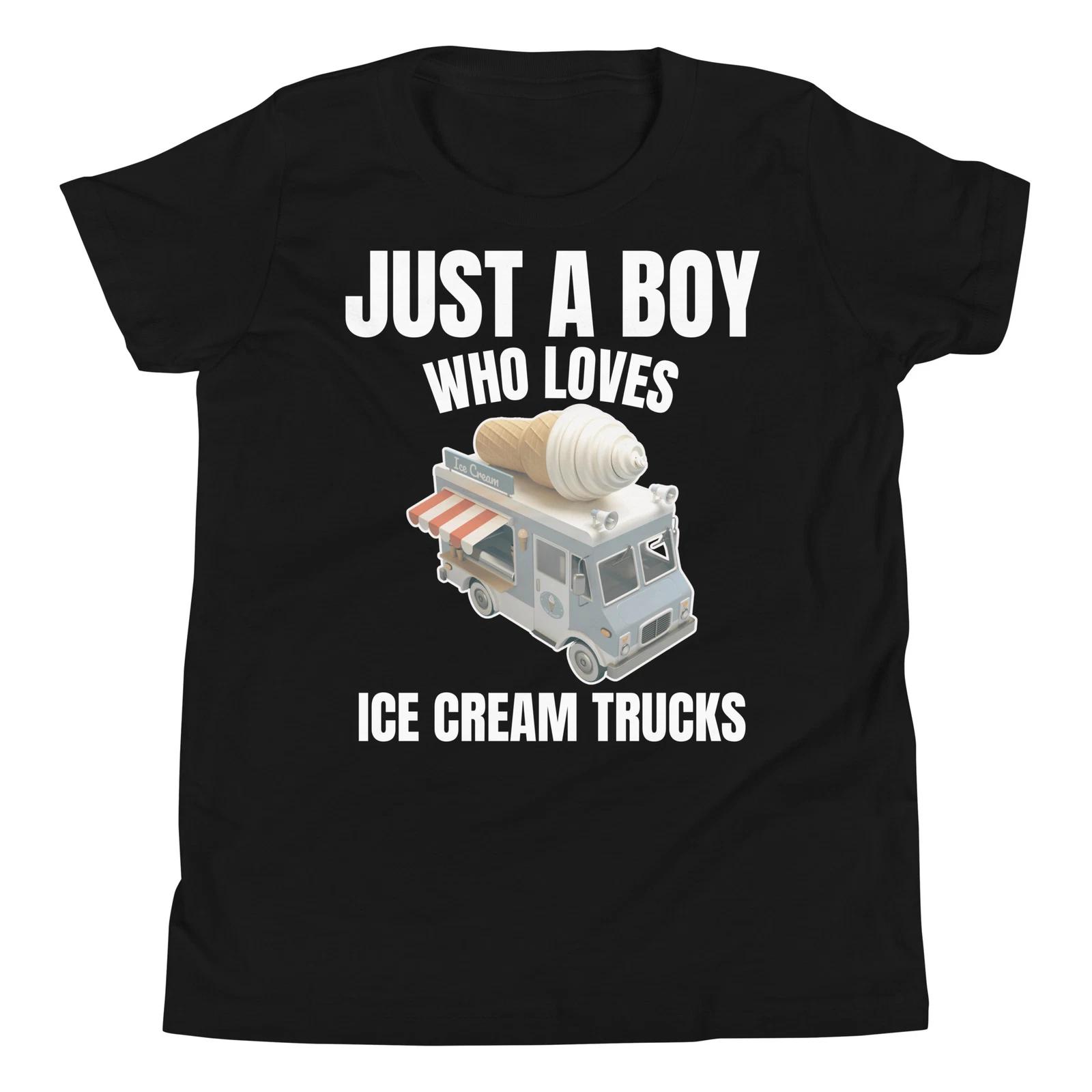 Just A Boy Who Loves Ice Cream Trucks Ice Cream Lover Youth T-Shirt 110