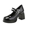 Height-increasing waterproof table Mary Jane shoes women's new spring thick heel single shoes platform small leather shoes high heels children