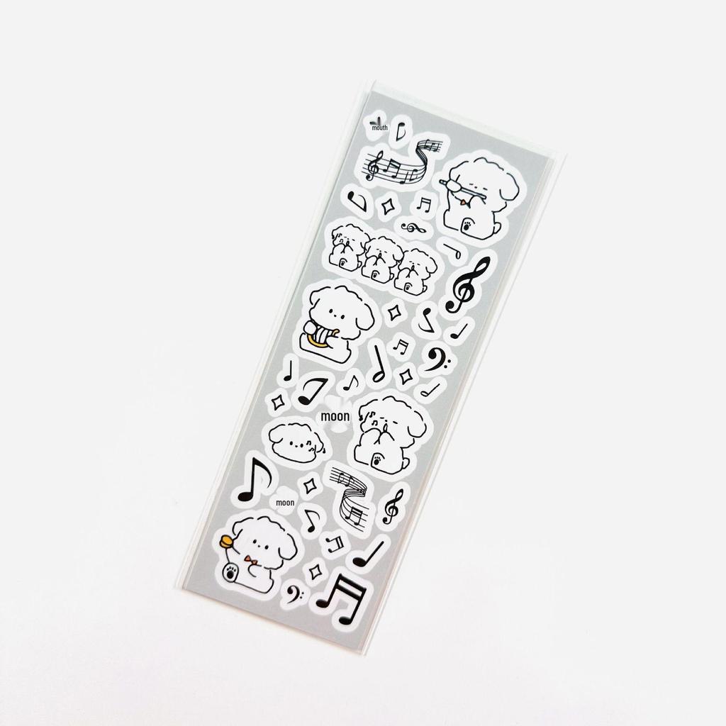 Koreanische Weiße Welpen Guka Cartoon-Aufkleber: Mattes Finish für Journals & DIY-Dekor