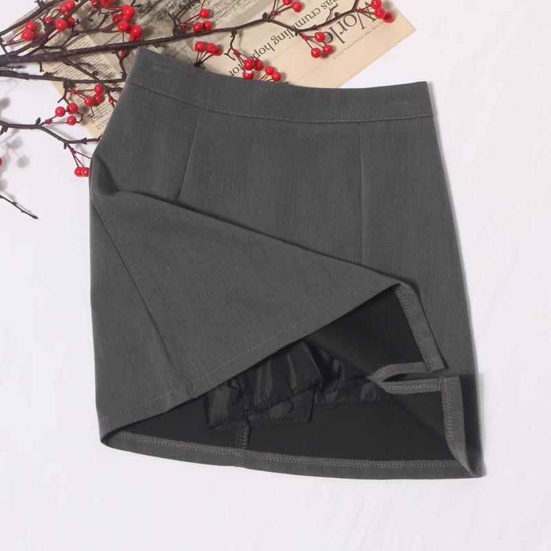 Women's High-Waisted A-Line Split Midi Skirt - Versatile Slimming Black Skirt Pants