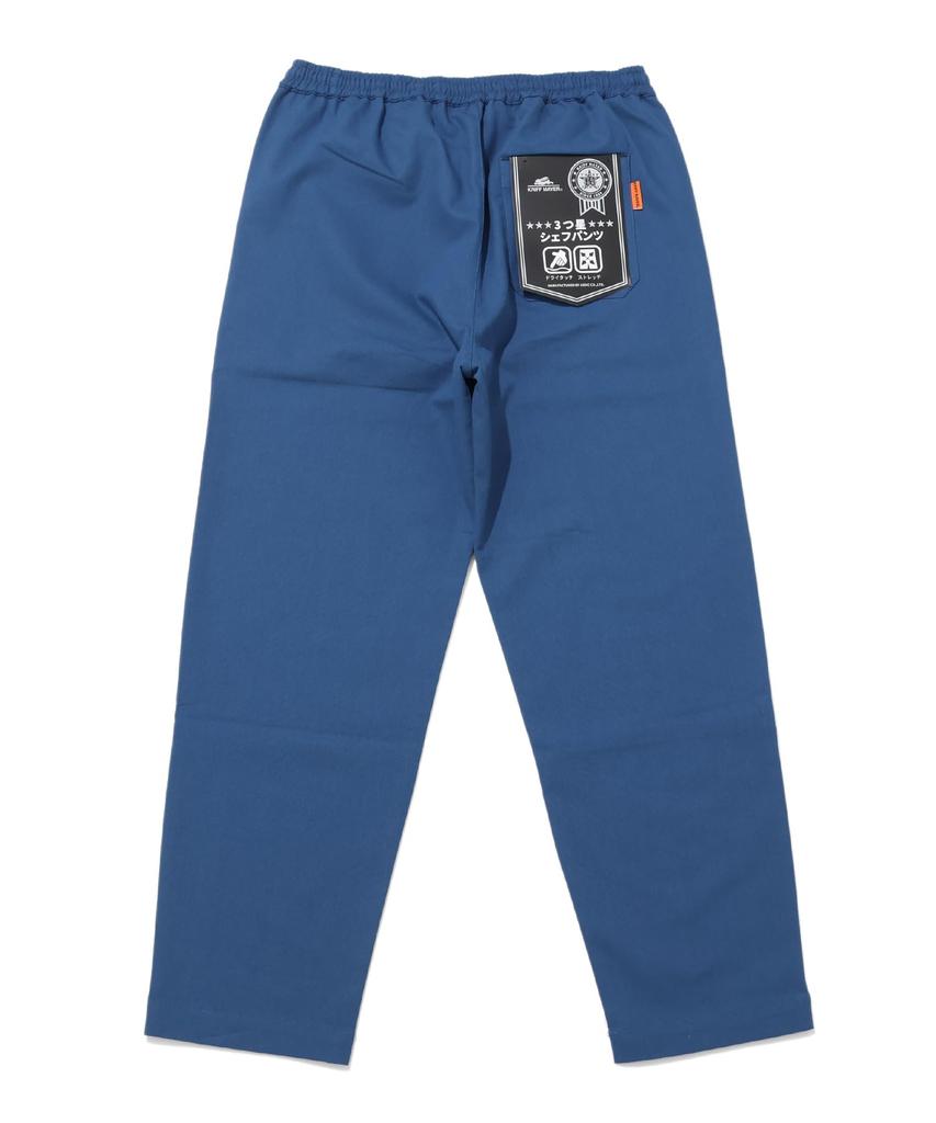 [CLIFMEYER] Chef Pants, Long Length, 3-Star Mesh Twill, Men's, Small, Blue