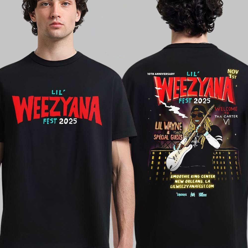

Lil Wayne 10th Anniversary Lil Weezyana Fest 2025 On November 1 T-Shirt M