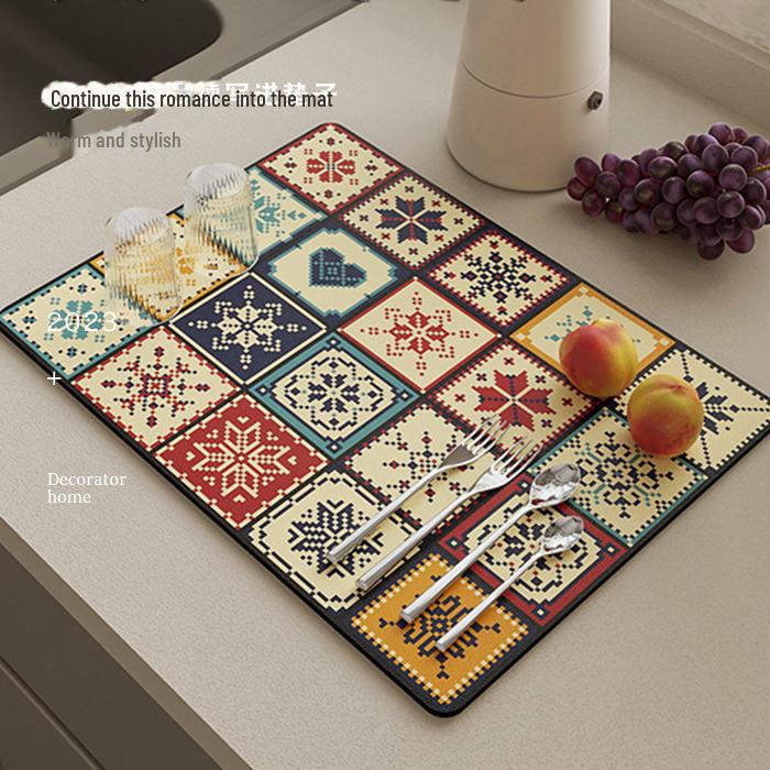 Absorbent Kitchen Drain & Tea Coaster Pad