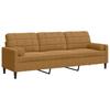 3 Seater Sofa with Decorative Cushions Brown 210 Cm Velvet