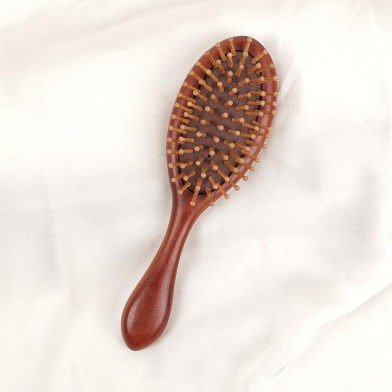 Große Rotes Sandelholz Luftkissen Paddelbürste - Massivholzgriff, Glatte Haarmassagekamm für den Heimgebrauch