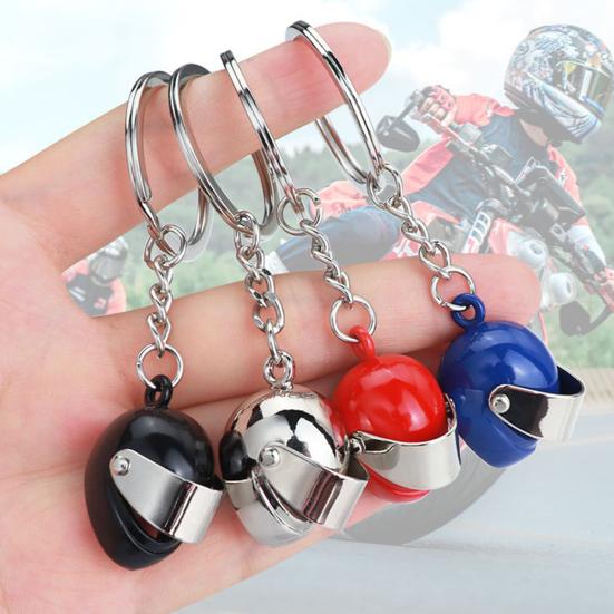 Motorcycle Helmet Keychain Pendant Metal 3D Mini Helmet Keyring Movable Shield Design Personalized Motorcycle Keychain for Men Women