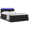 LED Storage Bed with Mattress Black 140 x 200 cm Velvet