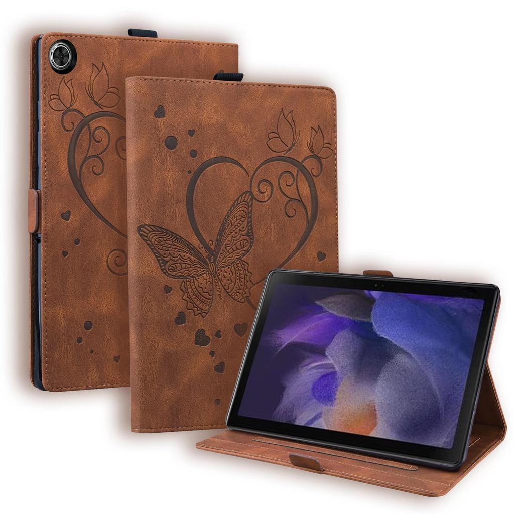 Suitable for Oppo Pad Air Flat Leather Case, Xiaomi Pad6 Retro Butterfly Embossing Bracket Protective Case