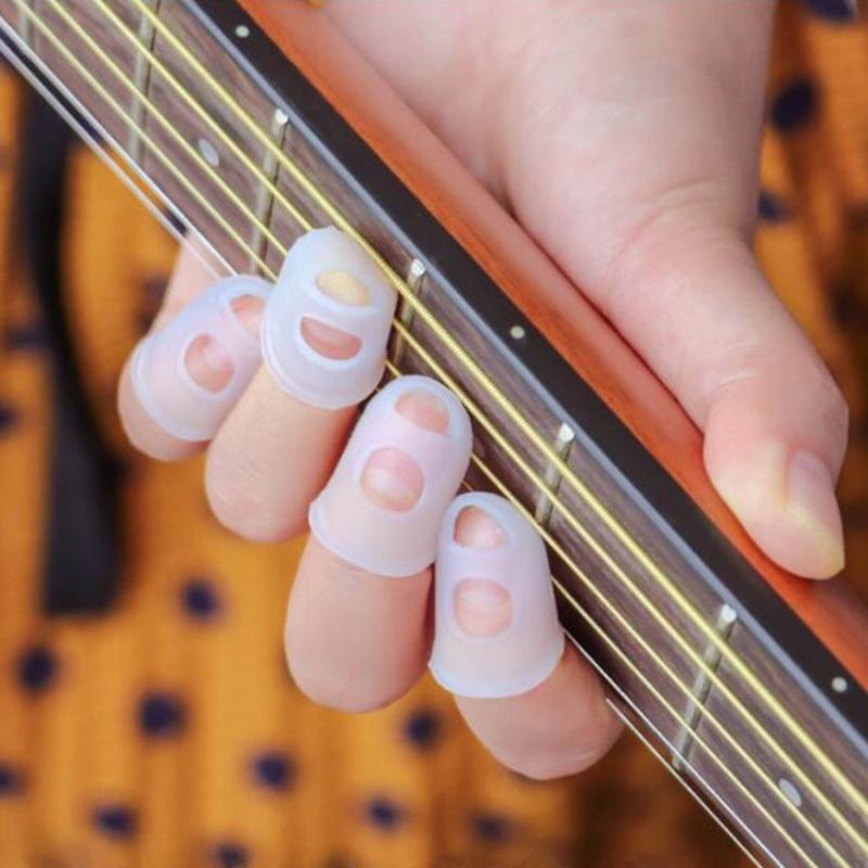 5PCS/Pack Mix Color Silicone Thimbles 3 Sizes Available Multifunctional Protective Finger Sleeve Guitar Practice Accessories ZYF