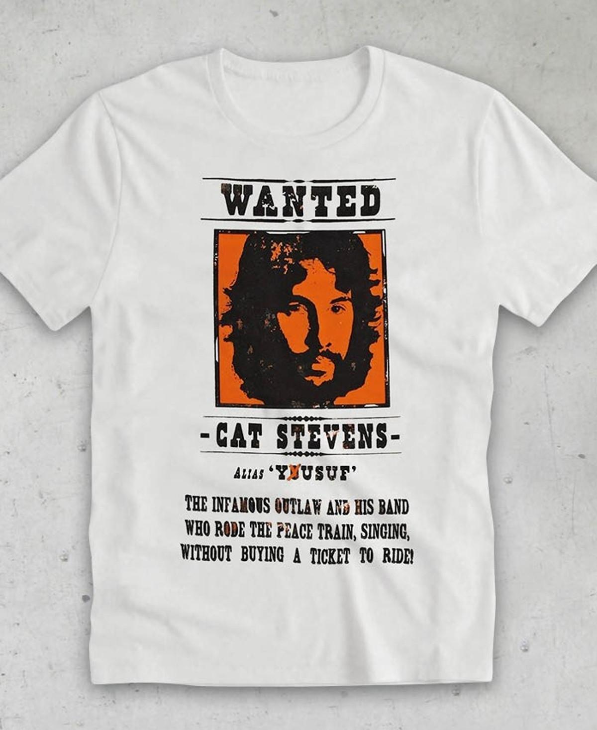 Cat Stevens vtg T-shirt short sleeve All sizes white tee TD189 XL